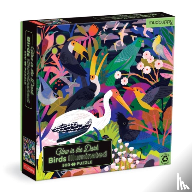 Mudpuppy - Birds Illuminated 500 Piece Glow in the Dark Puzzle
