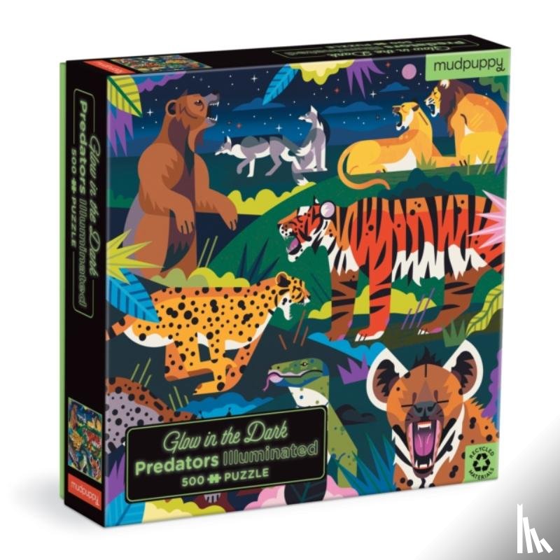 Mudpuppy - Predators Illuminated 500 Piece Glow in the Dark Puzzle