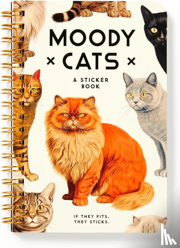 Brass Monkey, Galison - Moody Cats Sticker Book