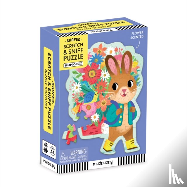 Mudpuppy - Bunny Bouquet 48 Piece Scratch & Sniff Shaped Mini Puzzle