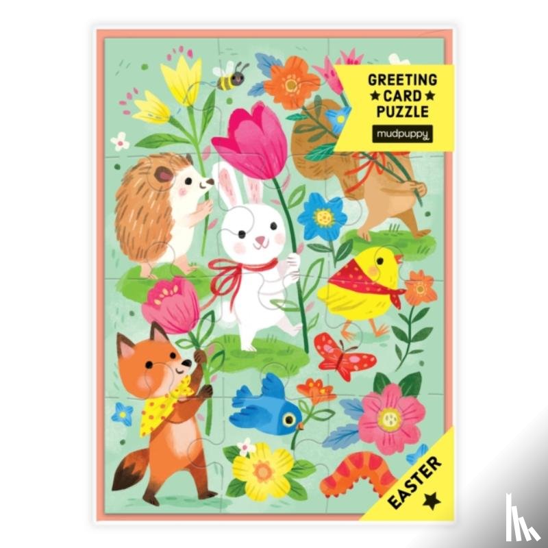 Mudpuppy - Hoppy Easter! Greeting Card Puzzle