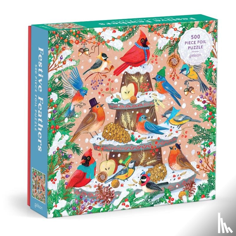 Galison - Festive Feathers 500 Piece Foil Puzzle
