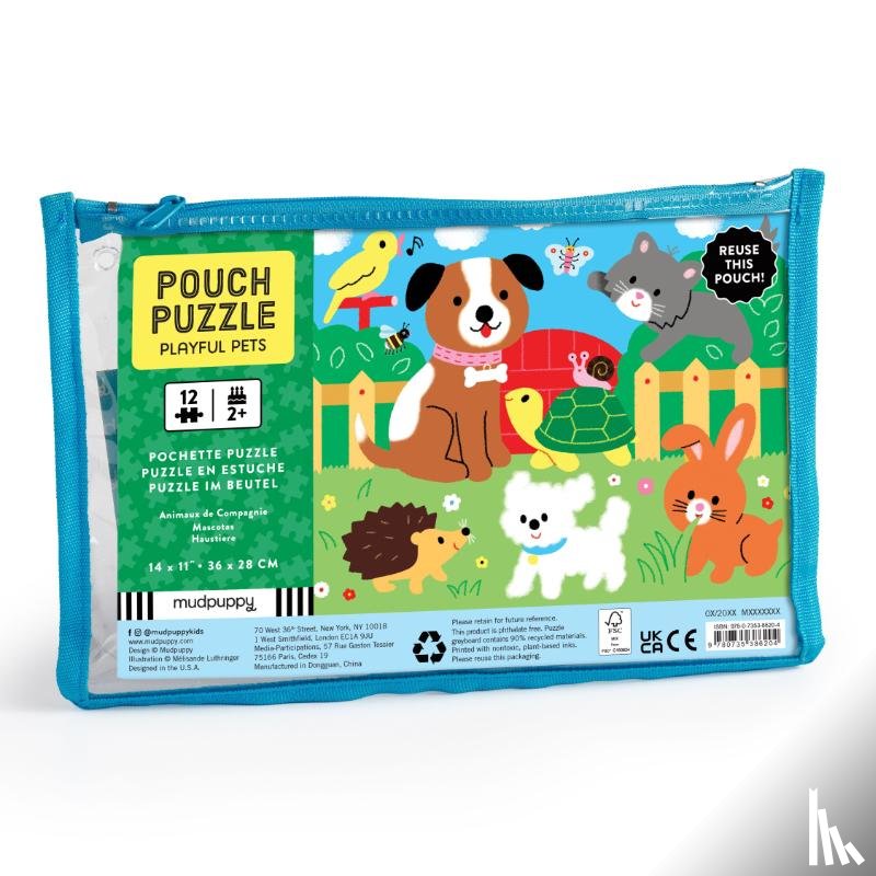 Mudpuppy - Playful Pets 12 Piece Pouch Puzzle