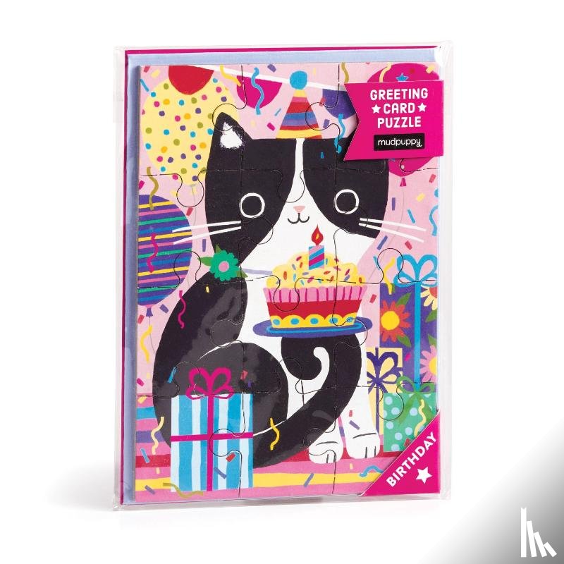 Mudpuppy - Purr-fect Cat Birthday Greeting Card Puzzle