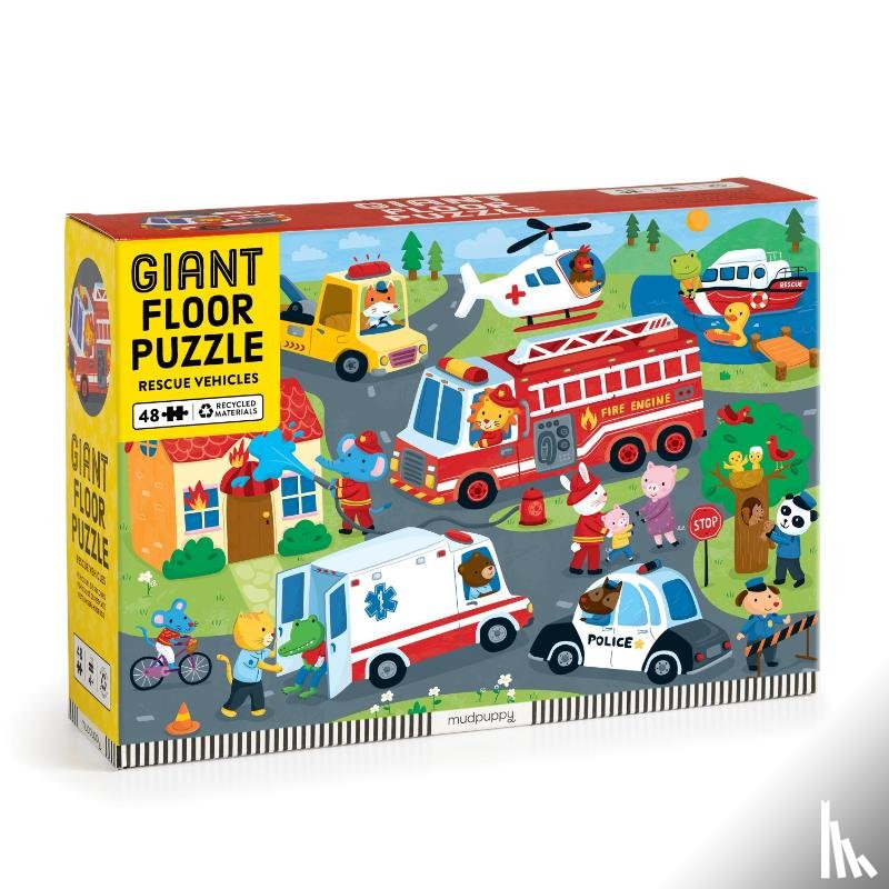 Mudpuppy - Rescue Vehicles 48 Piece Giant Floor Puzzle