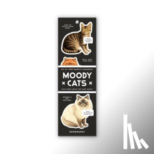 Brass Monkey, Brass - Moody Cats Magnetic Bookmark Set