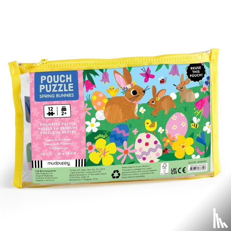 Mudpuppy - Spring Bunnies 12 Piece Pouch Puzzle