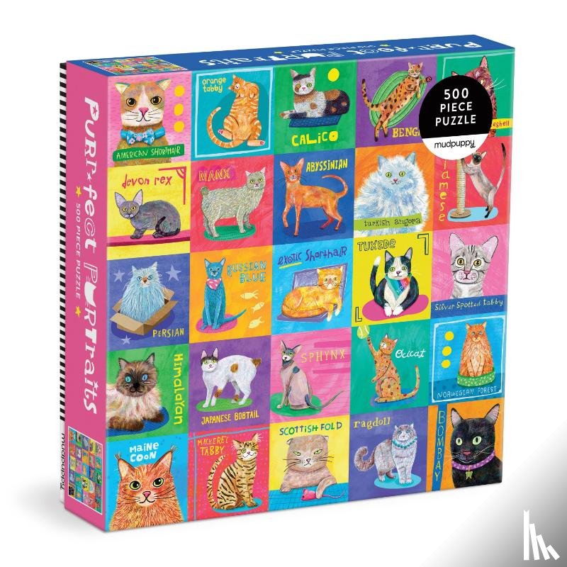 Mudpuppy - Purr-fect Portraits 500 Piece Family Puzzle