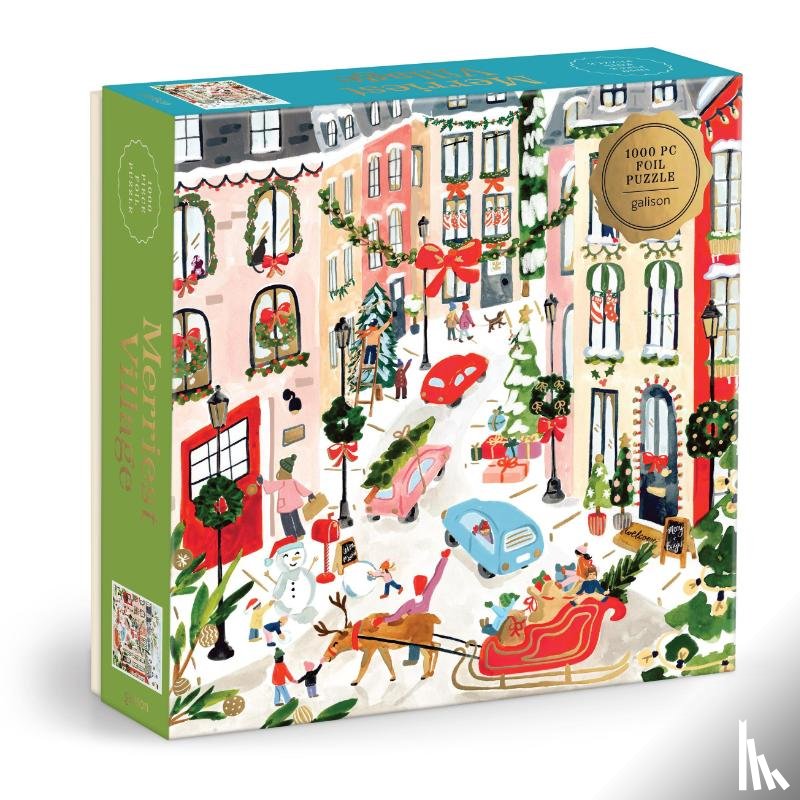 Galison - Merriest Village 1000 Piece Foil Puzzle