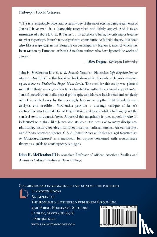 McClendon III, John H. - CLR James's Notes on Dialectics