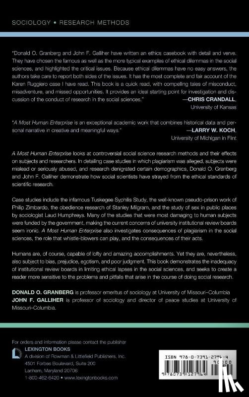 Granberg, Donald O., Galliher, John - A Most Human Enterprise