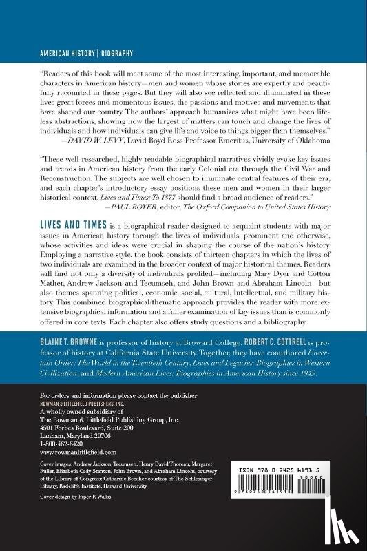 Browne, Blaine T., Cottrell, Robert C. (Writer - Lives and Times