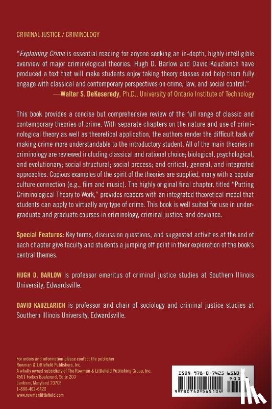 Barlow, Hugh D., Kauzlarich, David - Explaining Crime