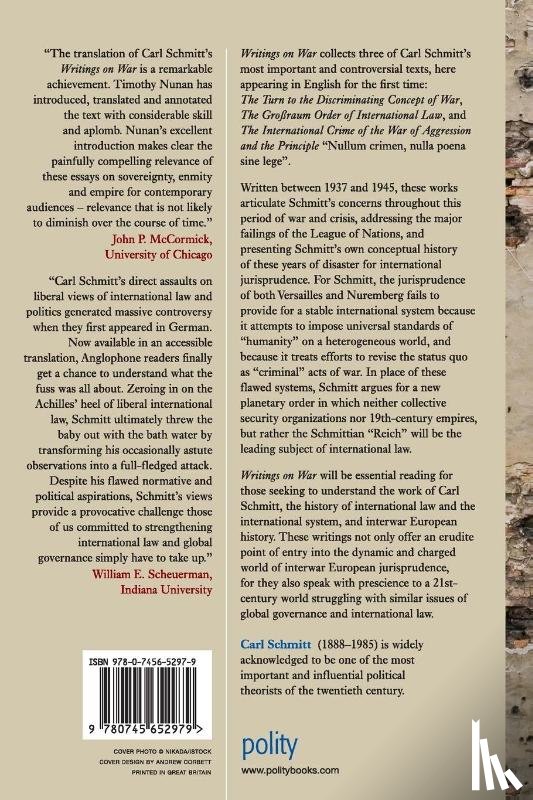 Schmitt, Carl - Writings on War