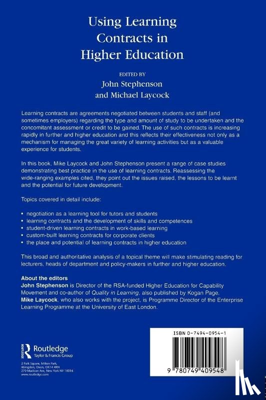  - Using Learning Contracts in Higher Education