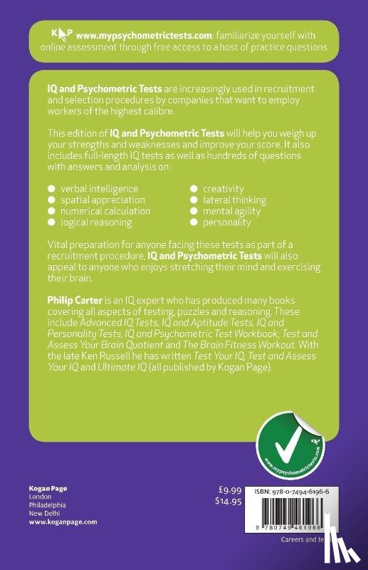 Carter, Philip (Author) - IQ and Psychometric Tests