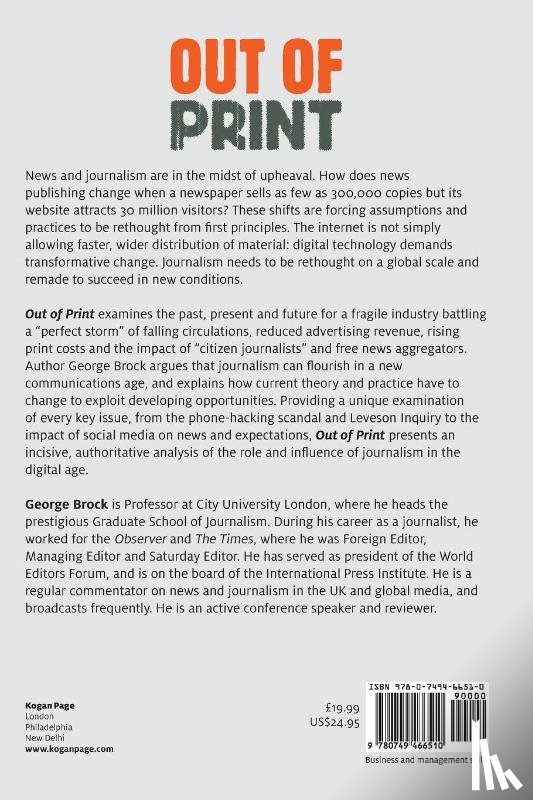 Brock, Professor George - Out of Print