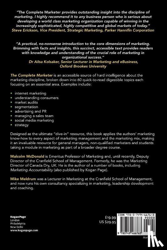McDonald, Malcolm, Meldrum, Mike - The Complete Marketer