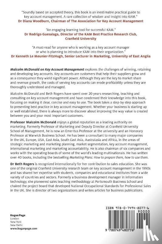 McDonald, Malcolm, Rogers, Beth - Malcolm McDonald on Key Account Management