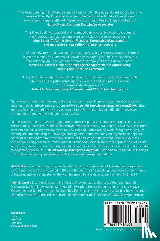 Milton, Nick, Lambe, Patrick - The Knowledge Manager's Handbook