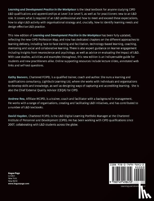 Beevers, Kathy, Rea, Andrew, Hayden, David - Learning and Development Practice in the Workplace