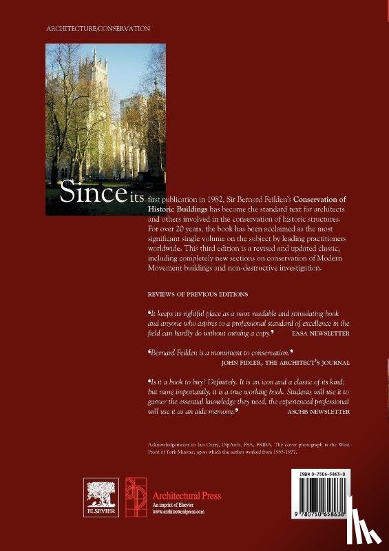 Feilden, Bernard - Conservation of Historic Buildings
