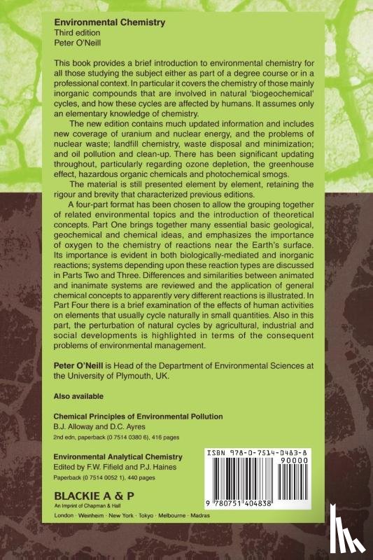 O'Neill, Peter - Environmental Chemistry