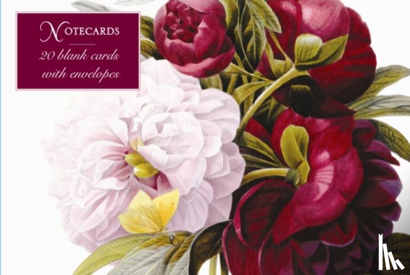 Peony Press - Card Box of 20 Notecards and Envelopes: Redoute Peony