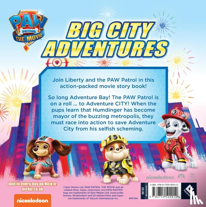 Paw Patrol - PAW Patrol Picture Book – The Movie: Big City Adventures
