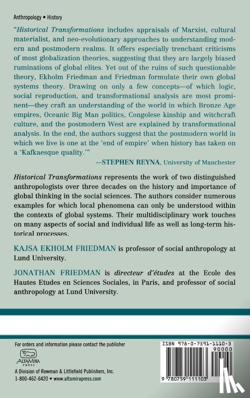 Friedman, Kajsa Ekholm, Friedman, Jonathan - Historical Transformations