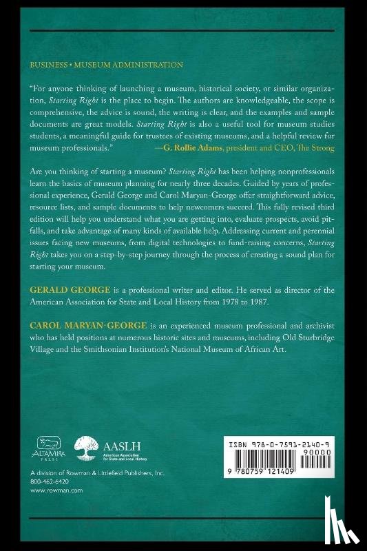 George, Gerald, Maryan-George, Carol - Starting Right: A Basic Guide to Museum Planning