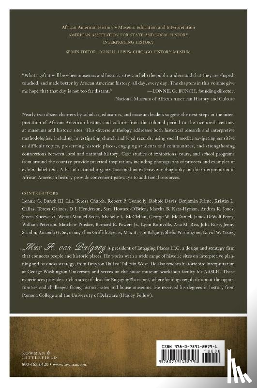  - Interpreting African American History and Culture at Museums and Historic Sites