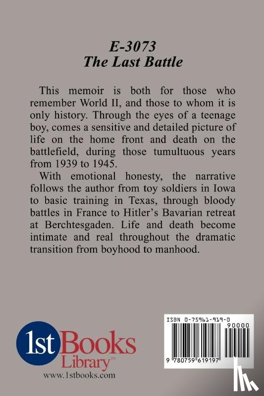 Evans, Jack - E-3073 the Last Battle