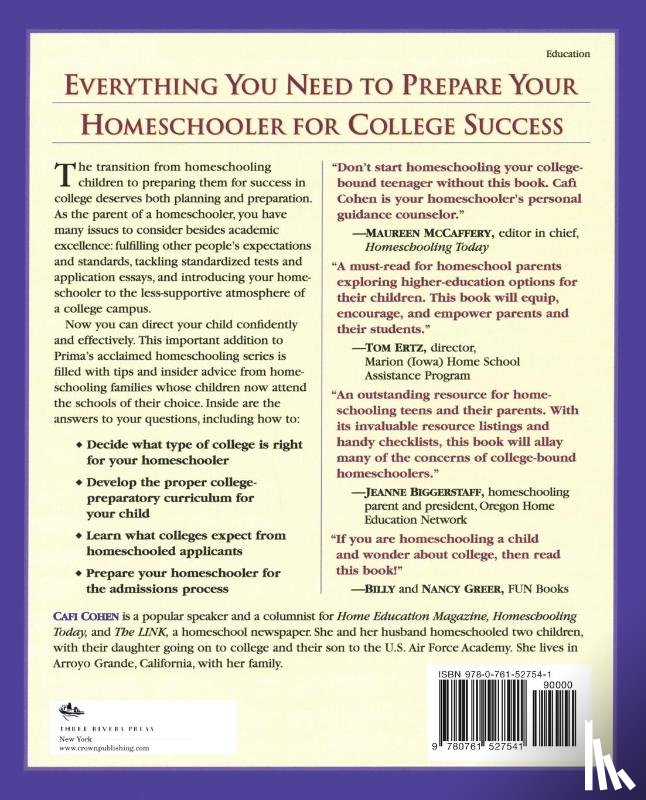 Cohen, Cafi - Homeschoolers' College Admissions Handbook