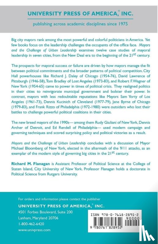 Flanagan, Richard M. - Mayors and the Challenge of Urban Leadership