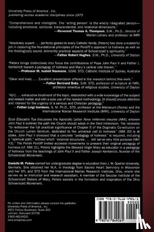 Peters, Danielle M. - Ecce Educatrix Tua