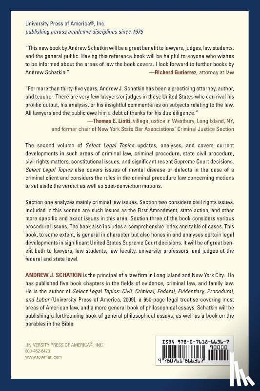 Schatkin, Andrew J. - Select Legal Topics