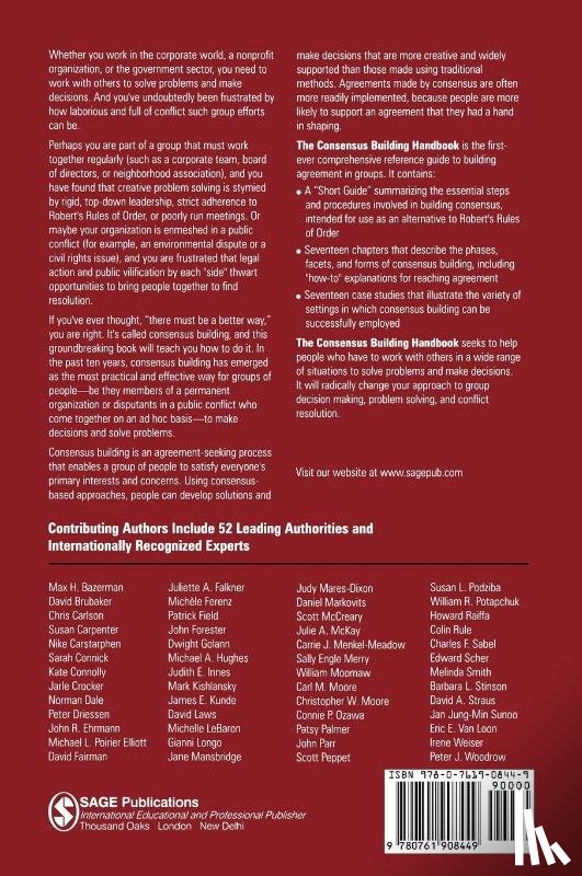 Susskind, Lawrence E., McKearnen, Sarah, Thomas-Lamar, Jennifer - The Consensus Building Handbook