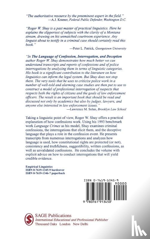 Shuy, Roger W. - The Language of Confession, Interrogation, and Deception