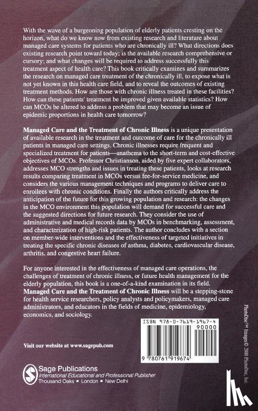 Christianson, Jon Brian, Knutson, David J., Hamer, Richard L., Taylor, Ruth A. - Managed Care and The Treatment of Chronic Illness