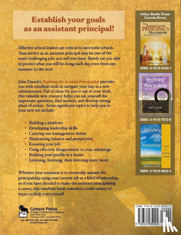  - Beginning the Assistant Principalship