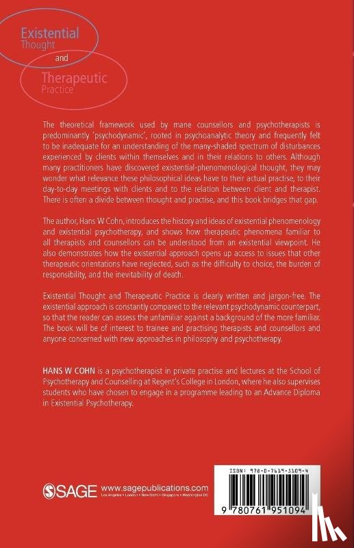 Cohn, Hans W - Existential Thought and Therapeutic Practice