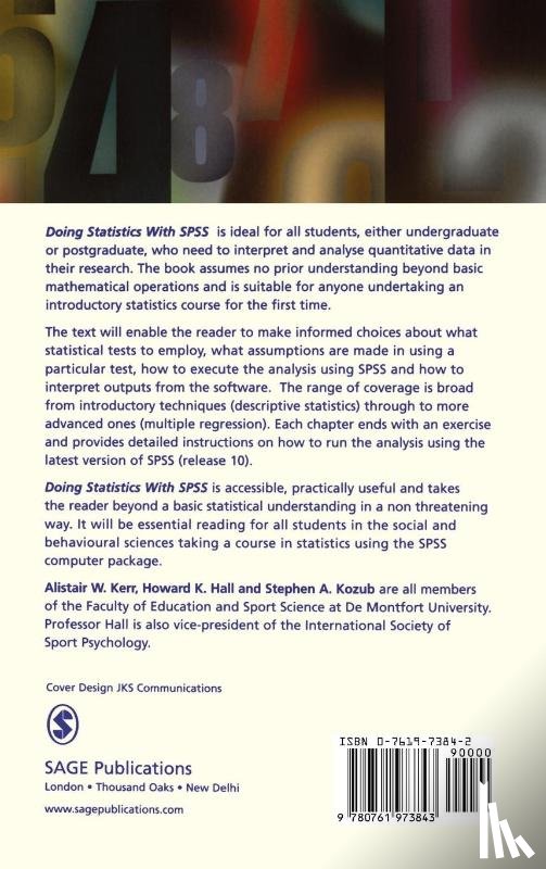 Kerr, Alistair W, Hall, Howard K, Kozub, Stephen A - Doing Statistics With SPSS