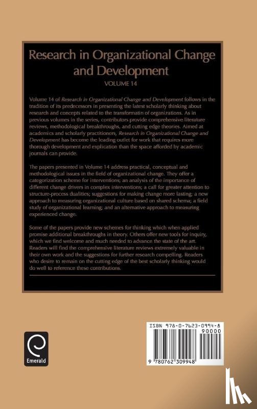 - Research in Organizational Change and Development