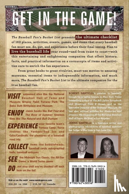 Santelli, Jenna, Santelli, Robert - The Baseball Fan's Bucket List