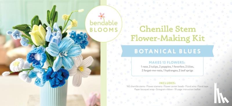 Better Day Books - Bendable Blooms Chenille Stem Flower-Making Kit Botanical Blues: Everything You Need to Make a Beautiful Floral Bouquet: Over 140 Chenille Stems with