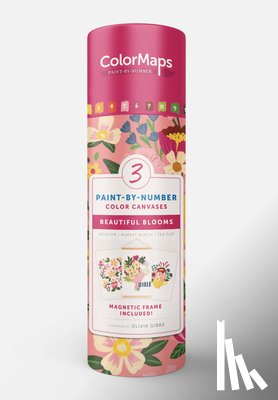 Gibbs, Olivia - Colormaps Paint-By-Number Beautiful Blooms: Everything You Need to Create 3 Beautiful Paintings: 3 Colored-Line Canvases, 12 Acrylic Paint Pots, 1 Mag