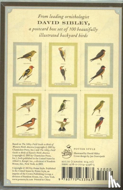 Sibley, David, Sibley, David Allen - Sibley Backyard Birding Postcards