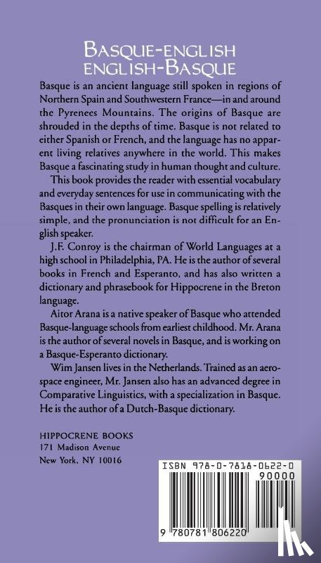 Conroy, Joseph - Basque-English/English-Basque Dictionary & Phrasebook