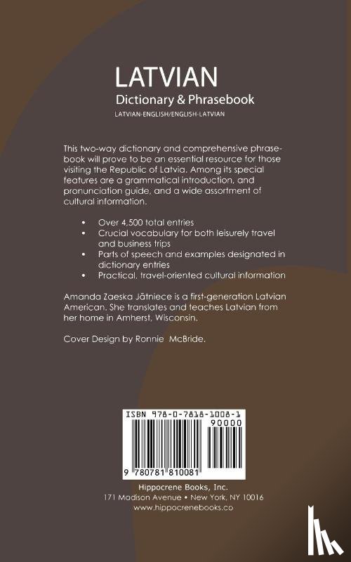 Jatniece, Amanda - Latvian-English/English-Latvian Dictionary & Phrasebook